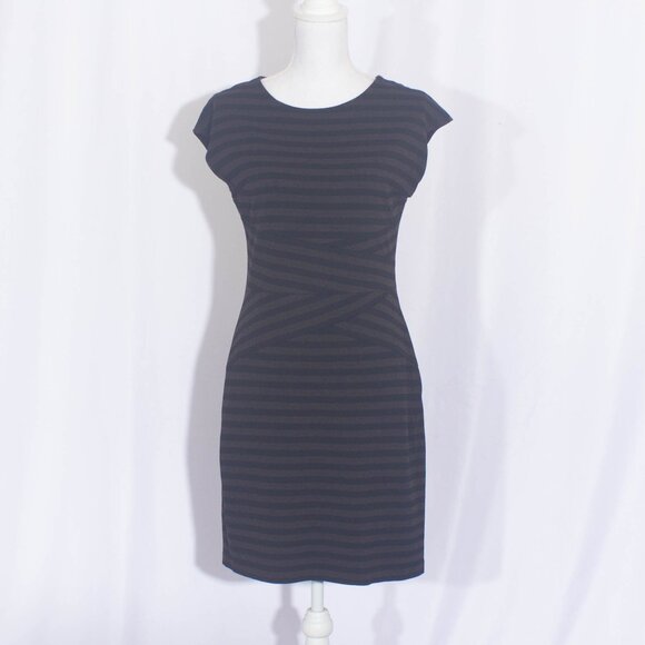 JOSEPH RIBKOFF Striped Jersey Knit Dress Size M - Picture 1 of 8